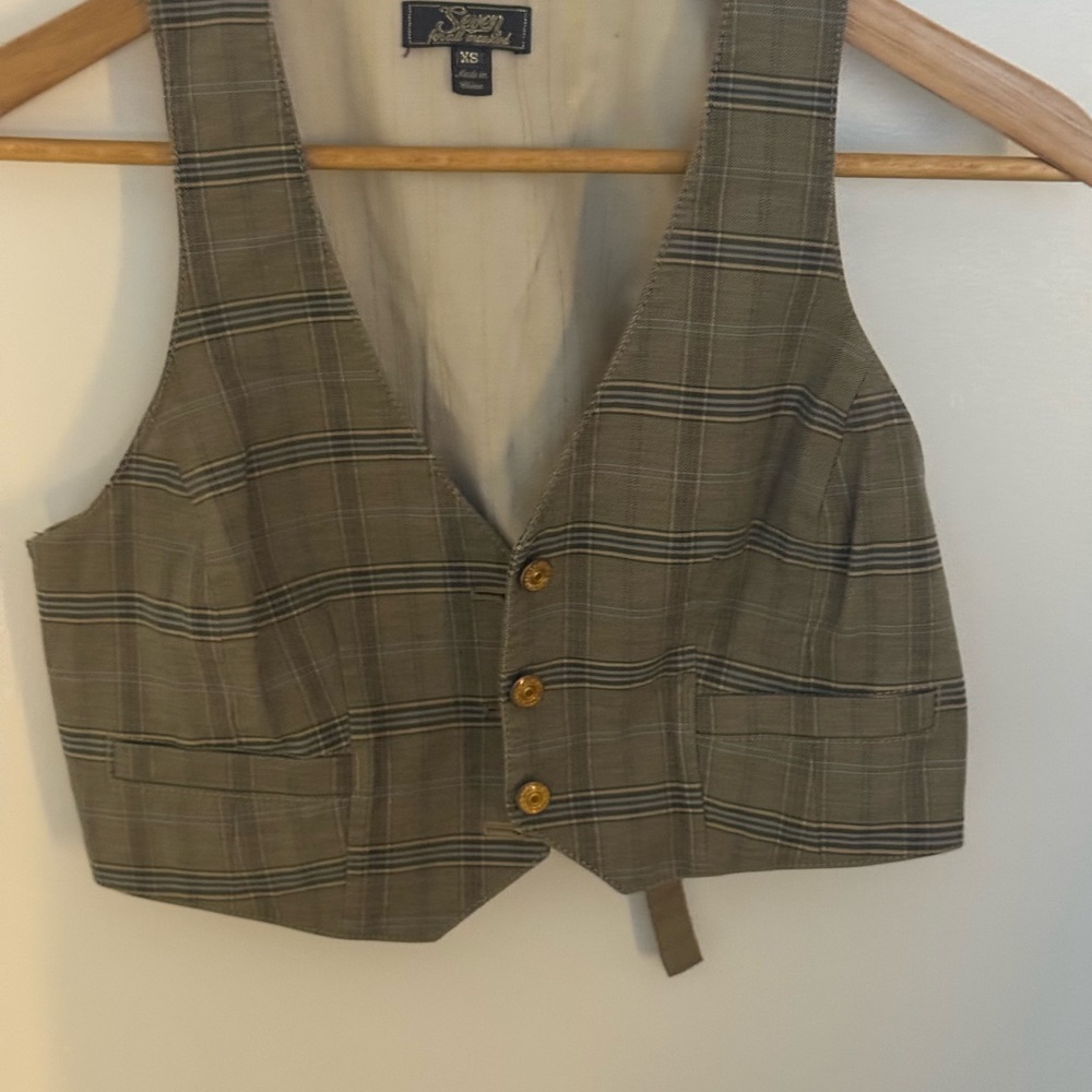 Seven for All Mankind Green Striped Vest
